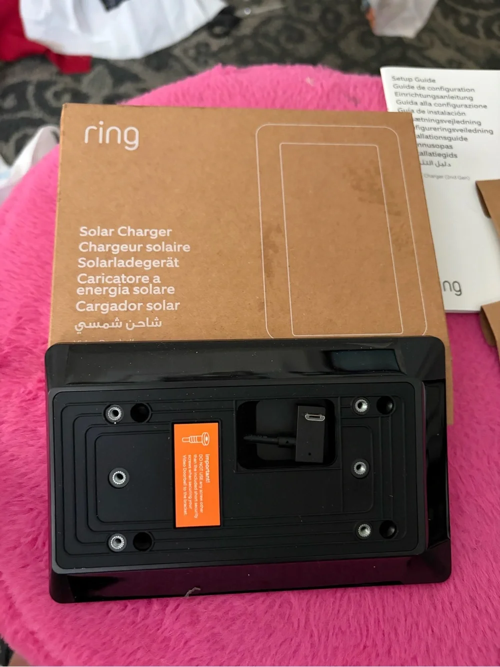 NIB RING Solar Charger Panel - Black 2nd Gen